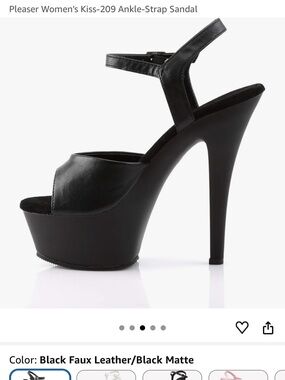 Pleaser Black High Platform Ankle-Strap Sandal